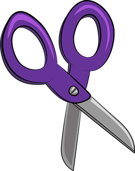 A Purple Scissors With A Black Background