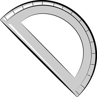 A White Protractor On A Black Background