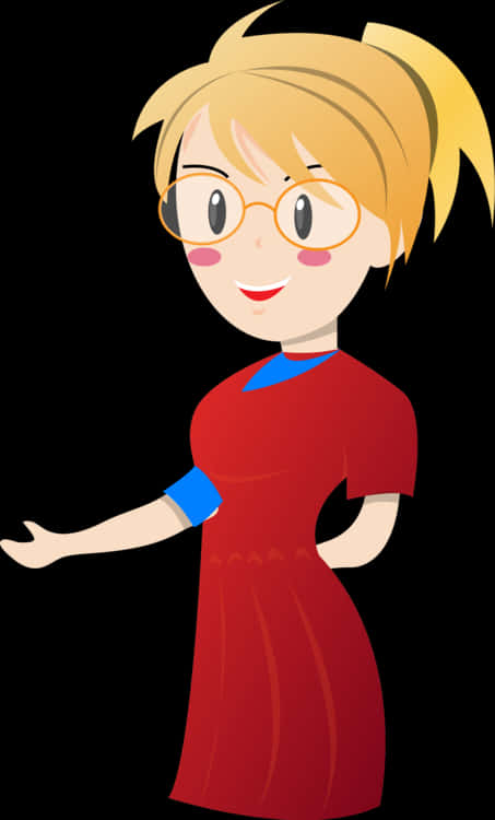 A Cartoon Of A Woman Wearing Glasses