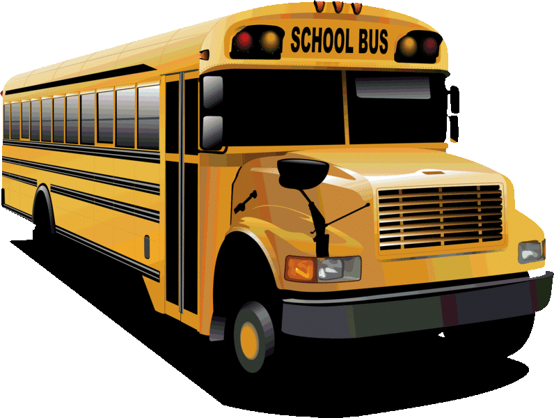 A Yellow School Bus On A Black Background