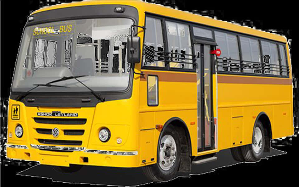 A Yellow Bus With A Black Background