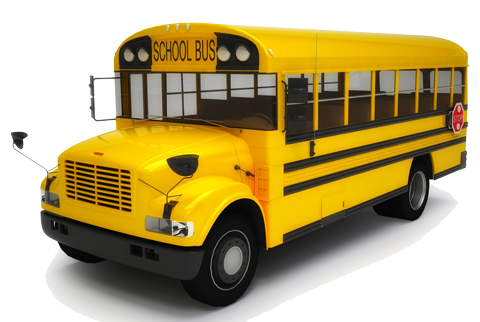 A Yellow School Bus On A Black Background