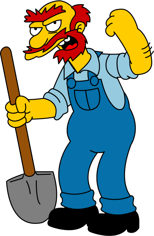 Cartoon Character Holding A Shovel