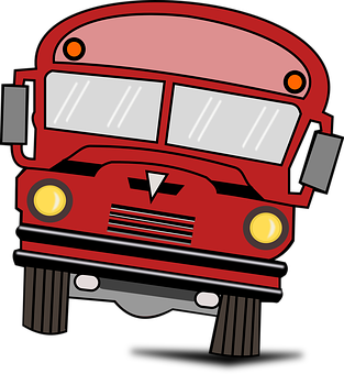 A Red Bus With Its Front Bumpers