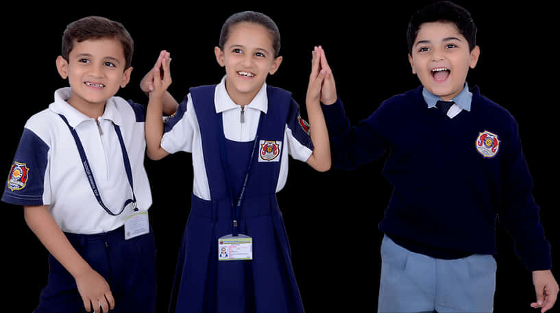 Three Elementary Students School