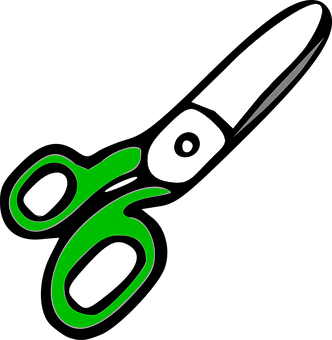 A Green And White Scissors