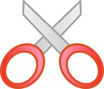 A Pair Of Scissors With Red Handles