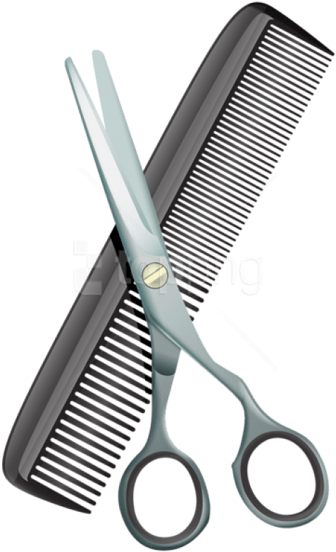 A Pair Of Scissors And Comb