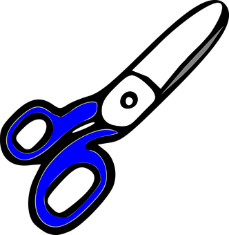 A Blue And White Scissors