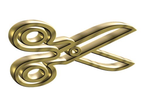A Gold Scissors On A Black Background