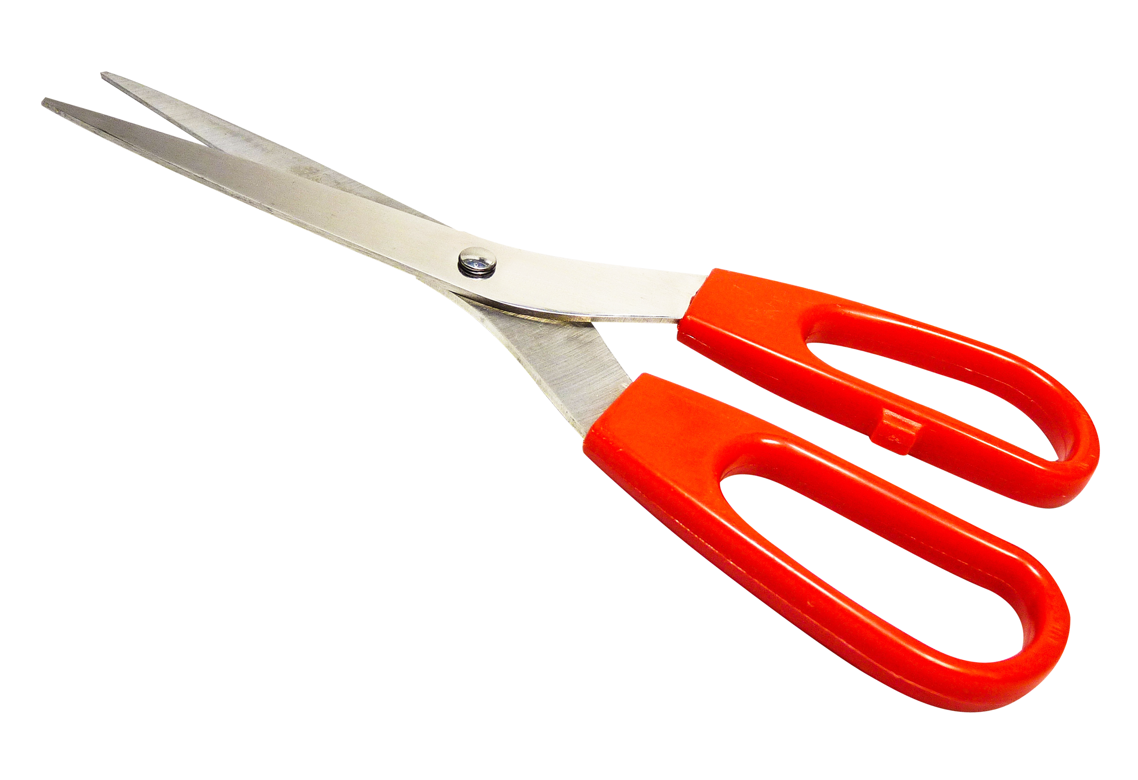 A Pair Of Scissors With Red Handles