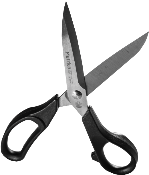 A Pair Of Scissors With Black Handles