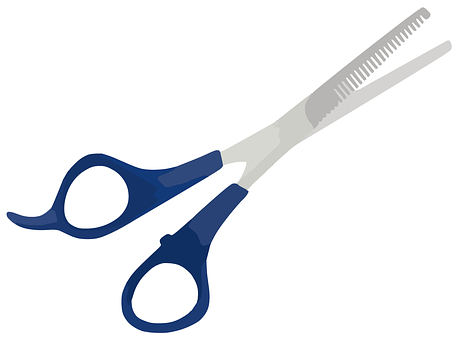 A Pair Of Scissors With Blue Handles