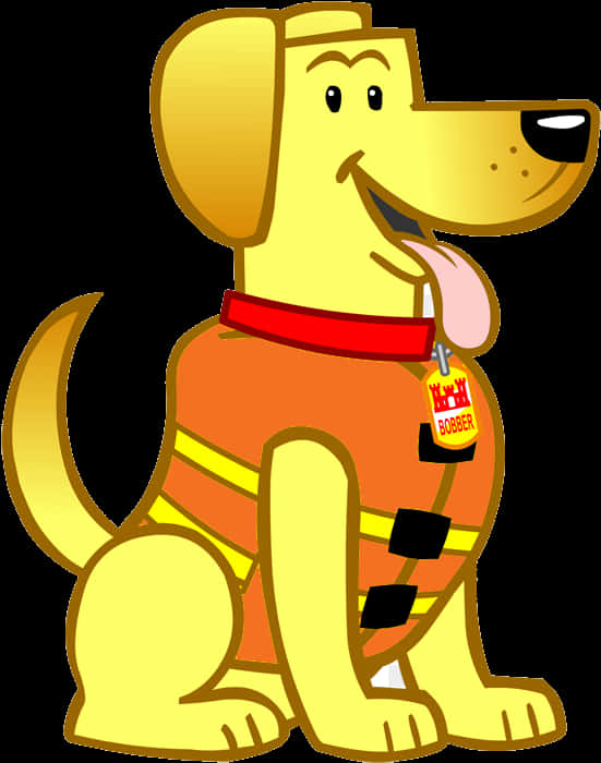 A Cartoon Dog Wearing A Life Vest