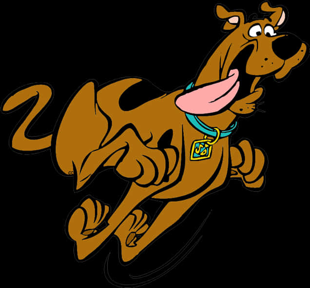 Cartoon Dog Running With Tongue Out