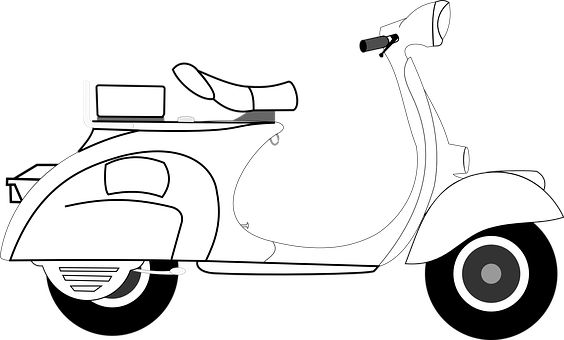 A White Scooter With A Black Background