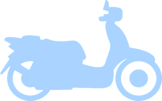 A Blue Scooter Silhouette