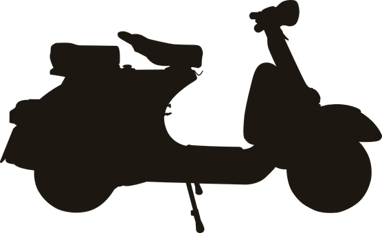 A Silhouette Of A Scooter