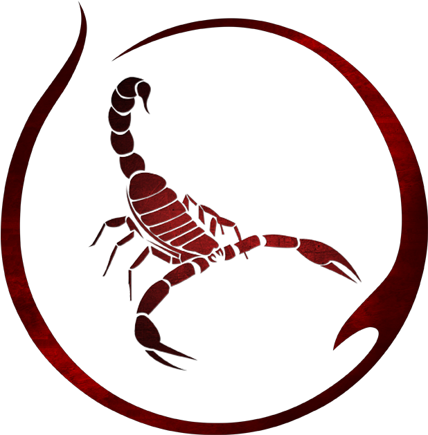 A Red Scorpion In A Circle