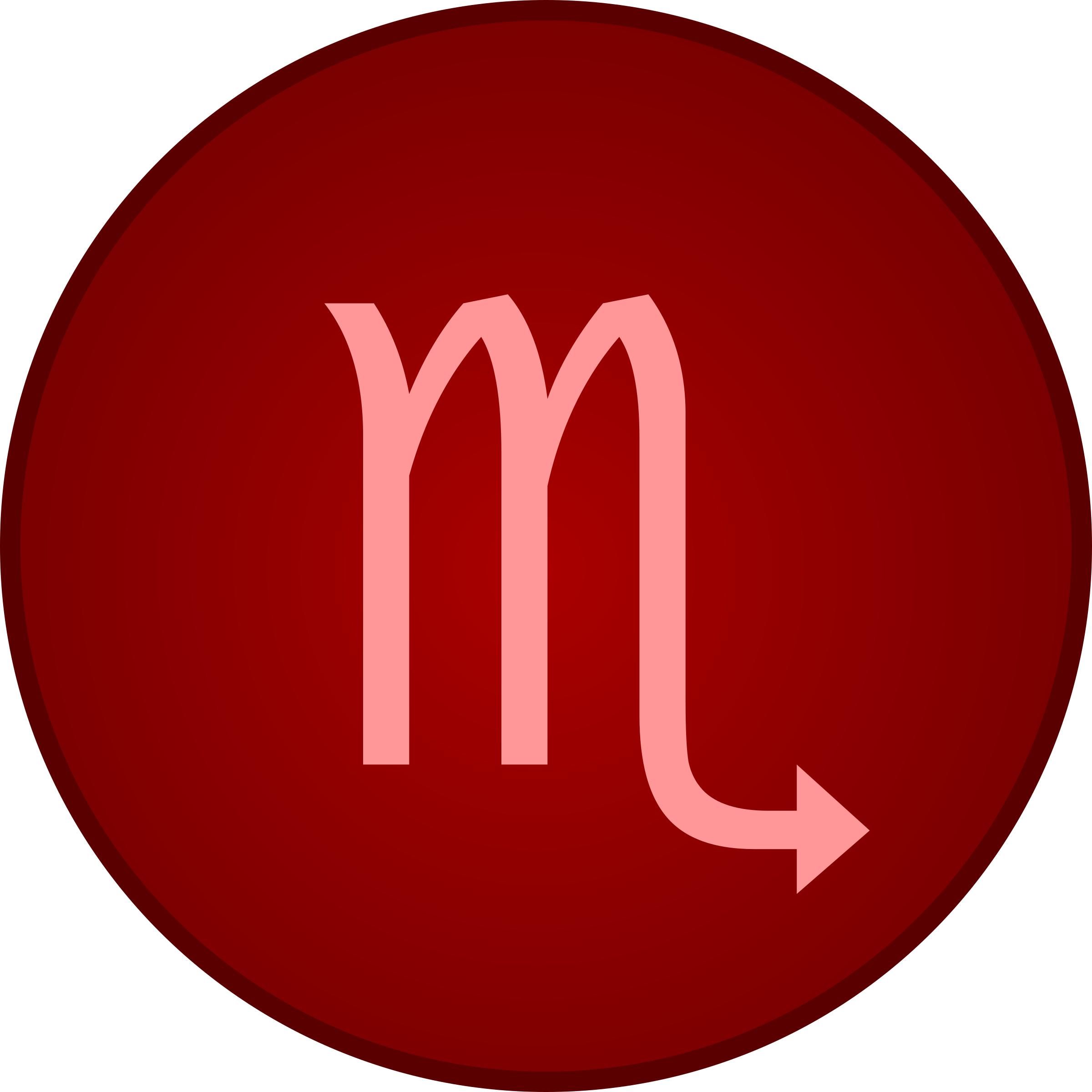 A Red Circle With A Scorpio Symbol