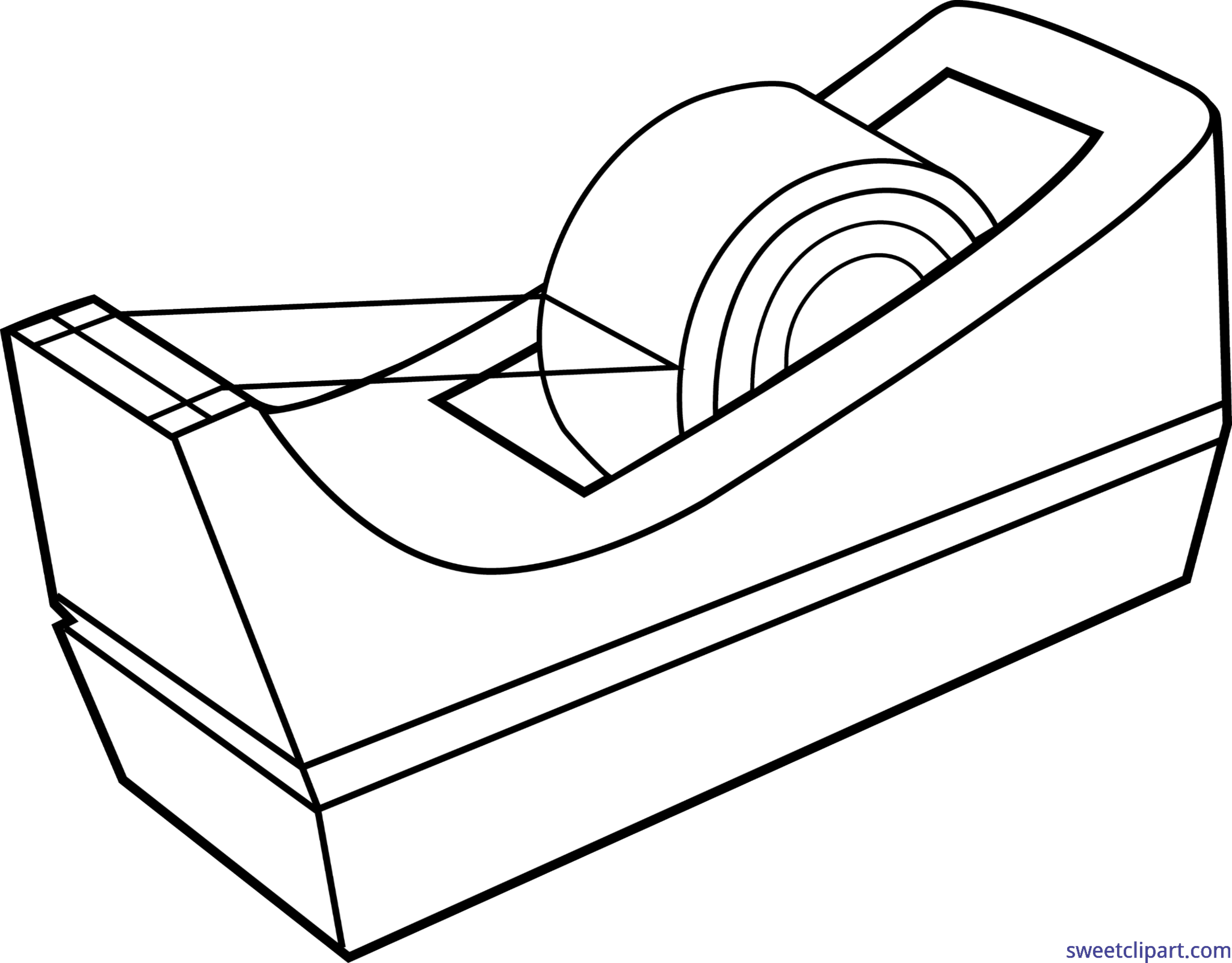 A Black And White Drawing Of A Tape Dispenser