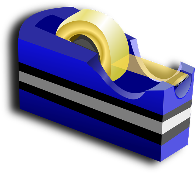 A Blue Tape Dispenser With A Black Background