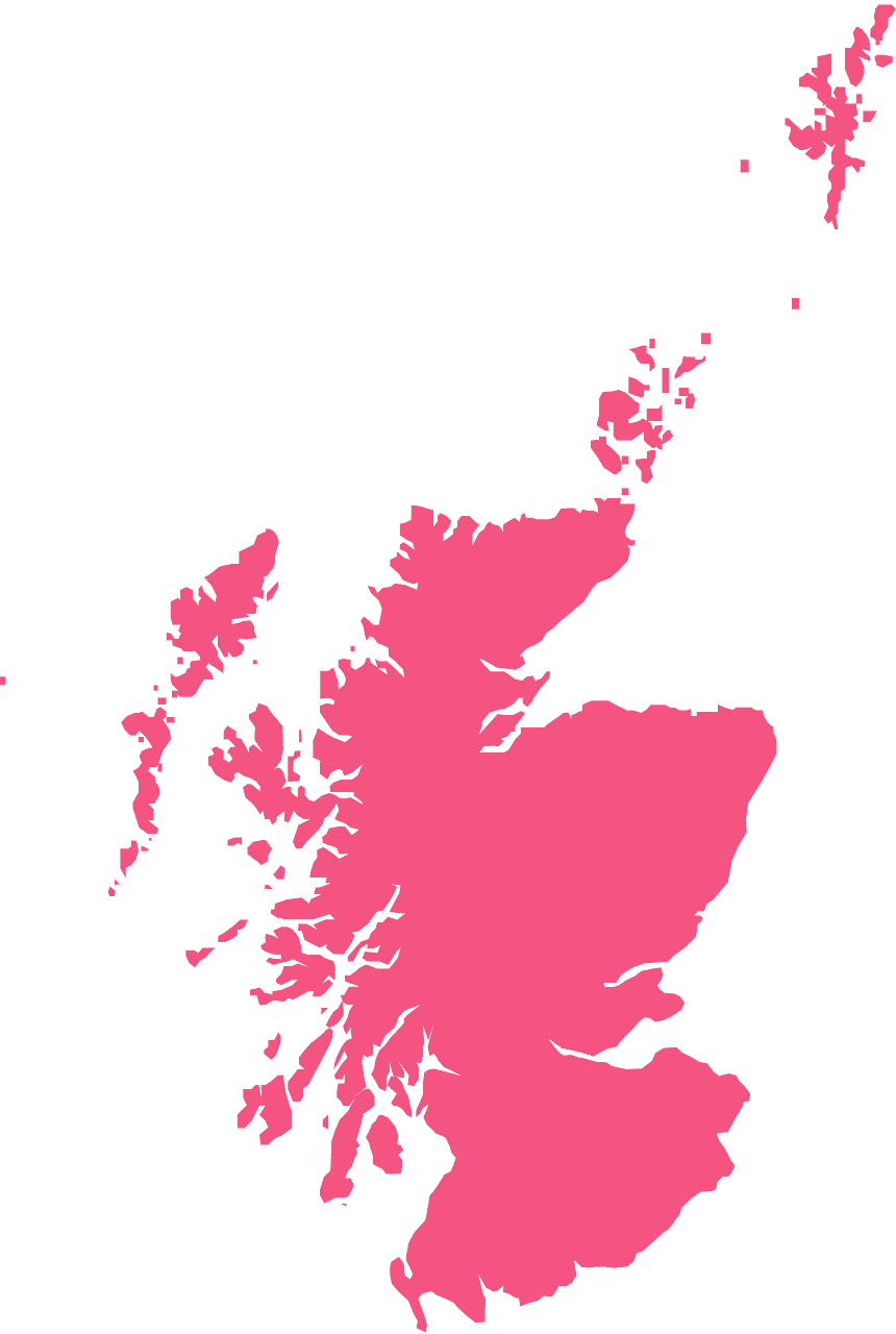 A Pink Map Of The United Kingdom