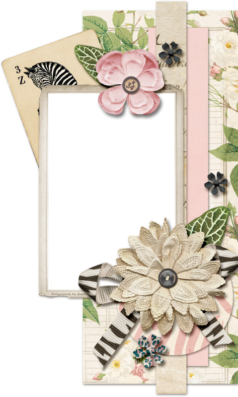 A Black Rectangular Frame With Flowers And Leaves
