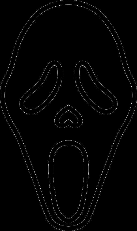 A Black And White Outline Of A Face