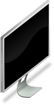 A Black Screen With Silver Frame