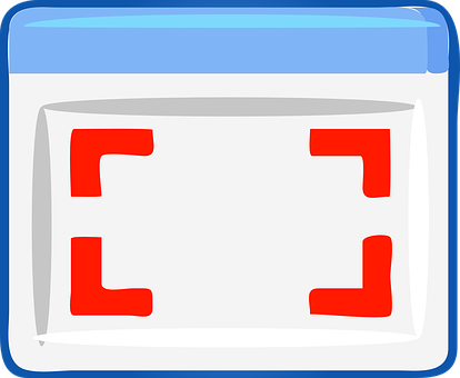 A Blue And White Rectangular Object With Red Corners