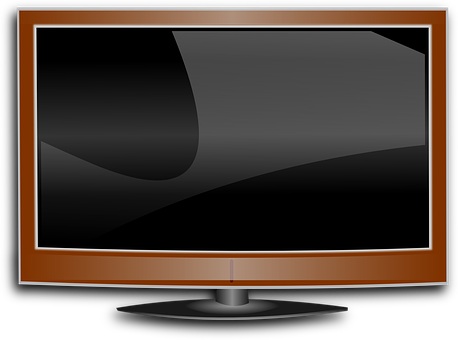 A Black Screen With A Wooden Frame