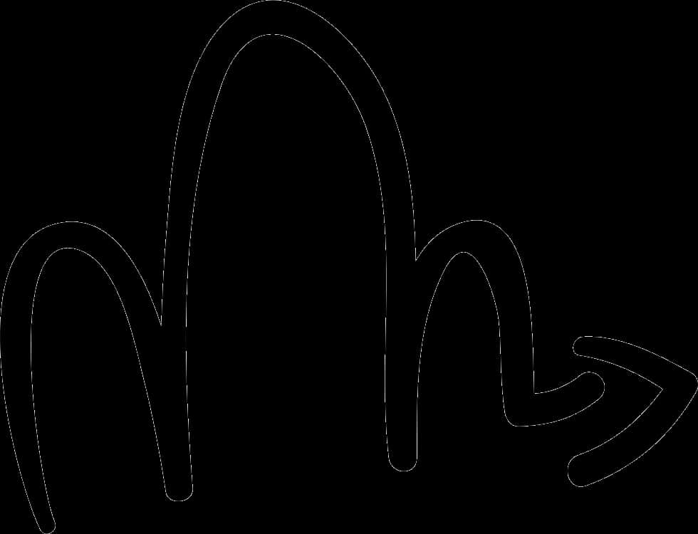 A Black Line Drawing Of A Curved Line