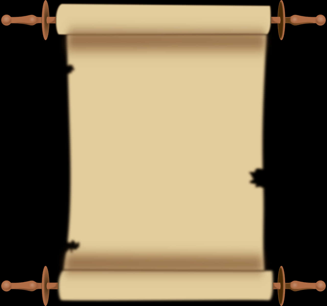 A Scroll Of Paper With Wooden Handles