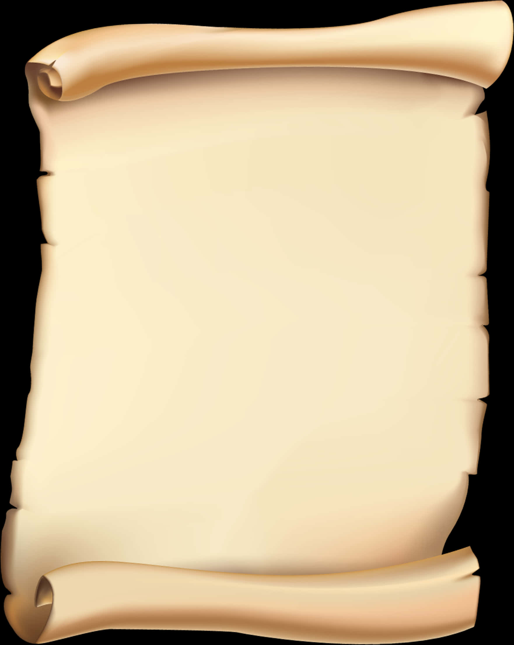 A Scroll Of Parchment With A Black Background