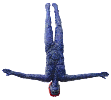 A Blue Person Upside Down