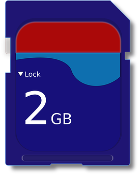 A Blue And Red Memory Card