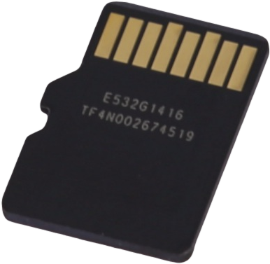 A Black Memory Card With Gold Lines