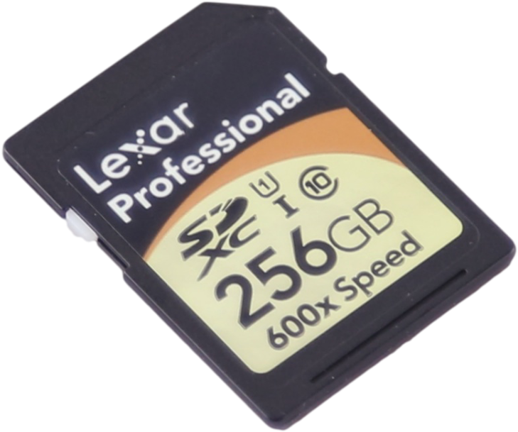 A Memory Card With A Yellow And White Label