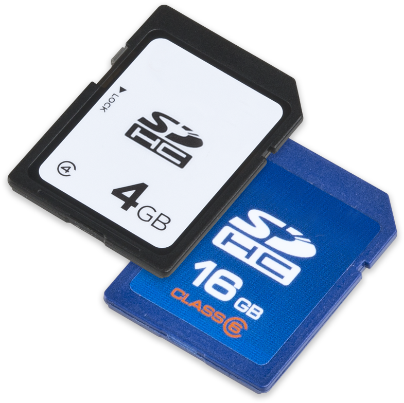 A Blue And White Memory Cards