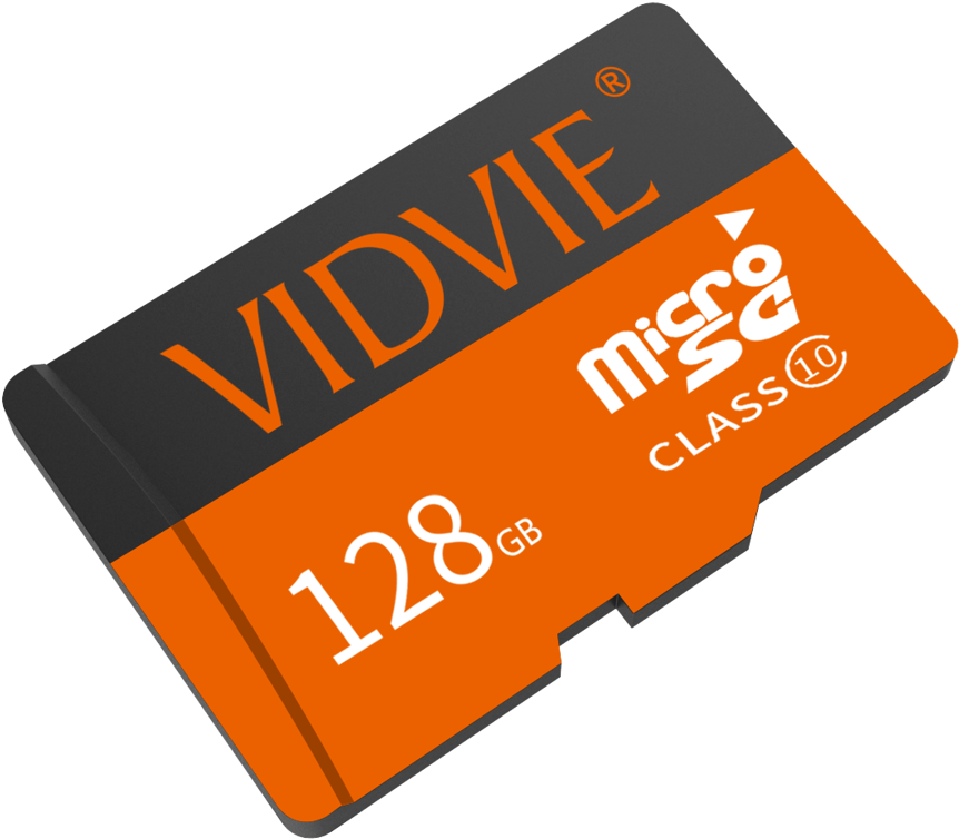 A Memory Card With A Black And Orange Cover