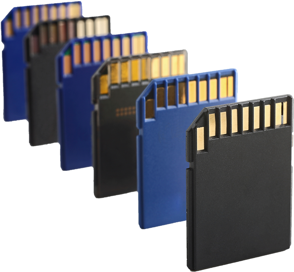A Row Of Memory Cards