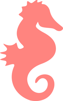 A Red Seahorse On A Black Background