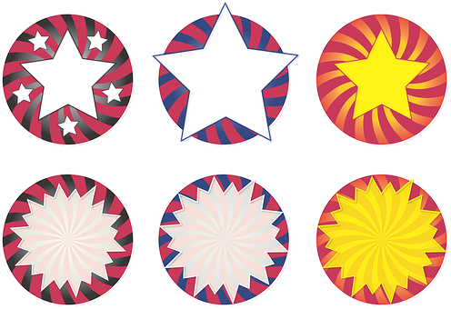 A Group Of Circular Objects With Stars
