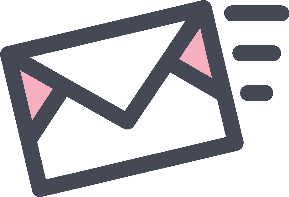 A Black And Grey Envelope With Pink Lines