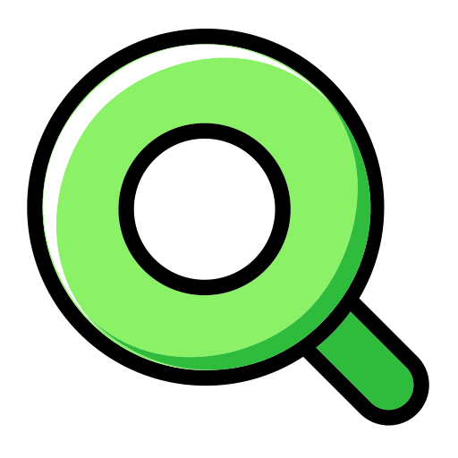 A Green Magnifying Glass With A Black Background