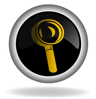 A Yellow Magnifying Glass In A Black Circle