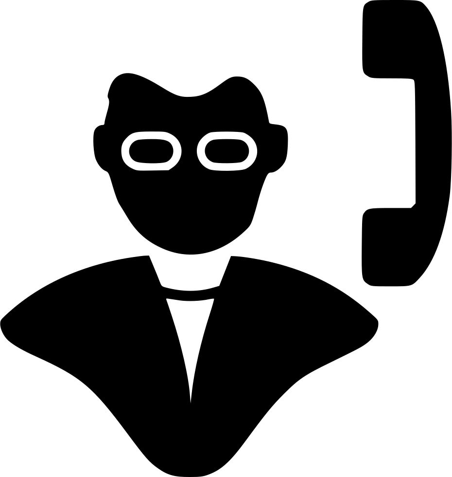 A Black And White Outline Of A Man With A Phone