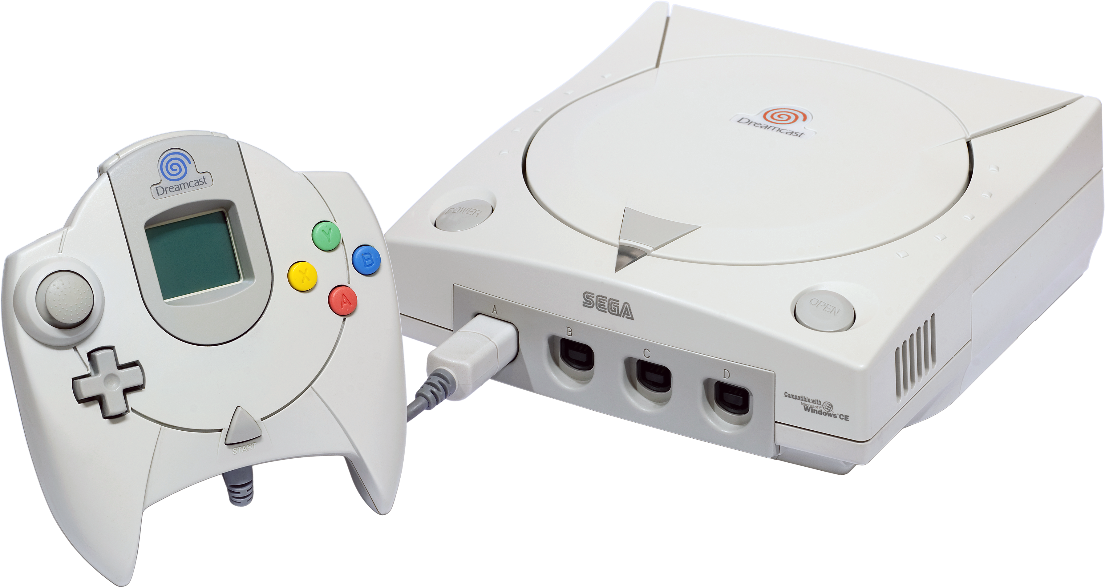 A White Gaming Console With A Game Controller