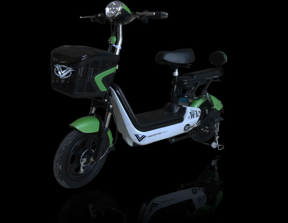 A Green And White Scooter